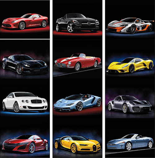 Exotic Sports Cars Spiral Bound Wall Calendar for 2022
